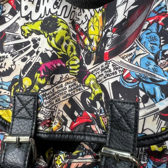 Marvel Flap Over Comic Slouch Backpack Loungefly Avengers Wolverine Thor - Picture 9 of 11